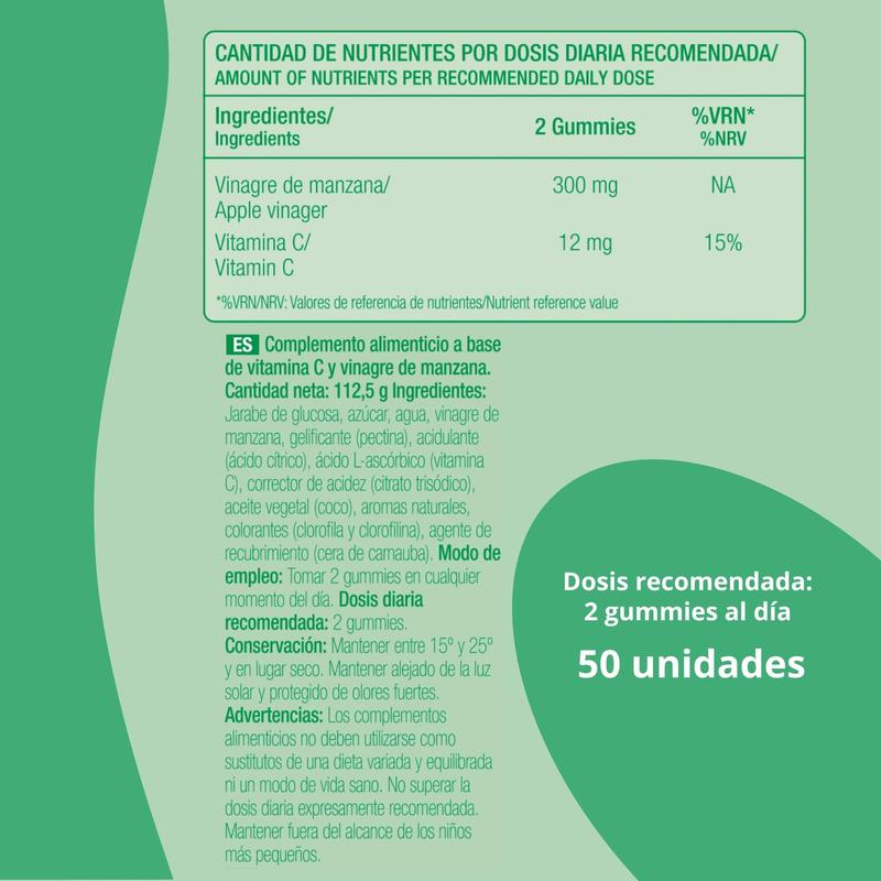 V-Gummies - Vinagre de Manzana - Gominolas para Salud Digestiva 🌿