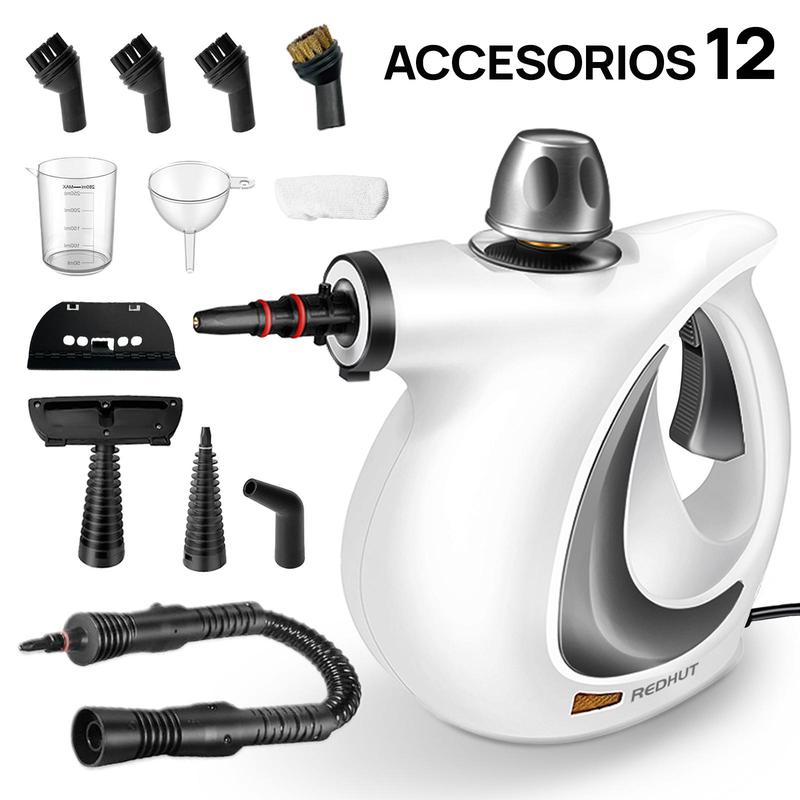 Limpiador a vapor portátil con 12 accesorios, limpieza profunda para cocina, baño, hogar y automóvil