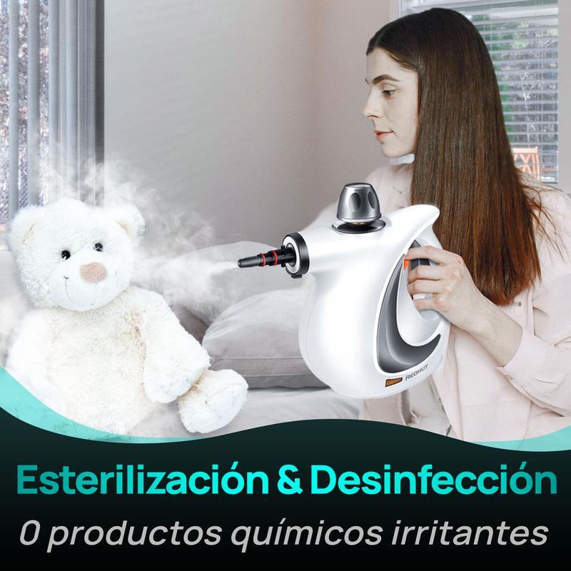 Limpiador a vapor portátil con 12 accesorios, limpieza profunda para cocina, baño, hogar y automóvil