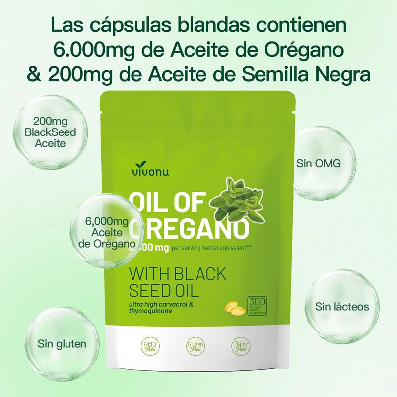 🌿 Cápsulas de Aceite de Orégano + Aceite de Nuez Negra