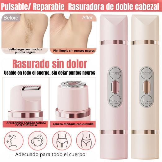 SILKATRIM - Mini afeitadoras eléctricas de doble cabezal - Recortadora de bikini impermeable