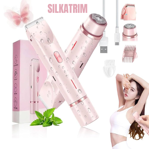 SILKATRIM - Mini afeitadoras eléctricas de doble cabezal - Recortadora de bikini impermeable