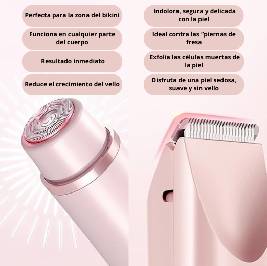 SILKATRIM - Mini afeitadoras eléctricas de doble cabezal - Recortadora de bikini impermeable