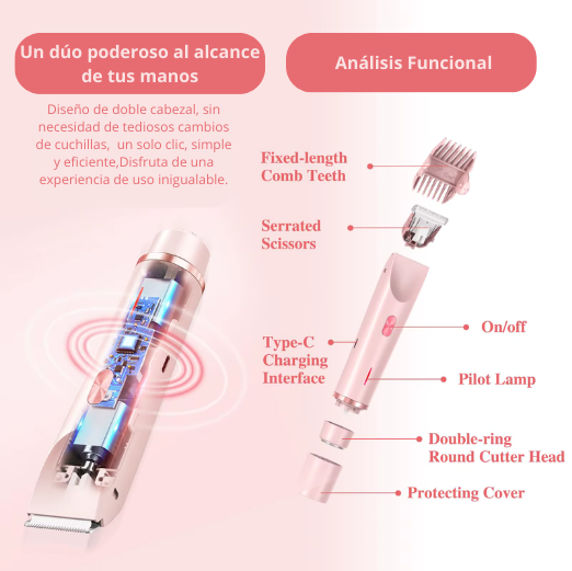 SILKATRIM - Mini afeitadoras eléctricas de doble cabezal - Recortadora de bikini impermeable
