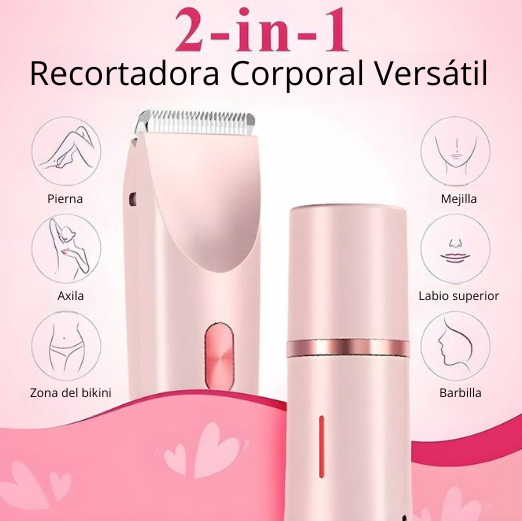 SILKATRIM - Mini afeitadoras eléctricas de doble cabezal - Recortadora de bikini impermeable