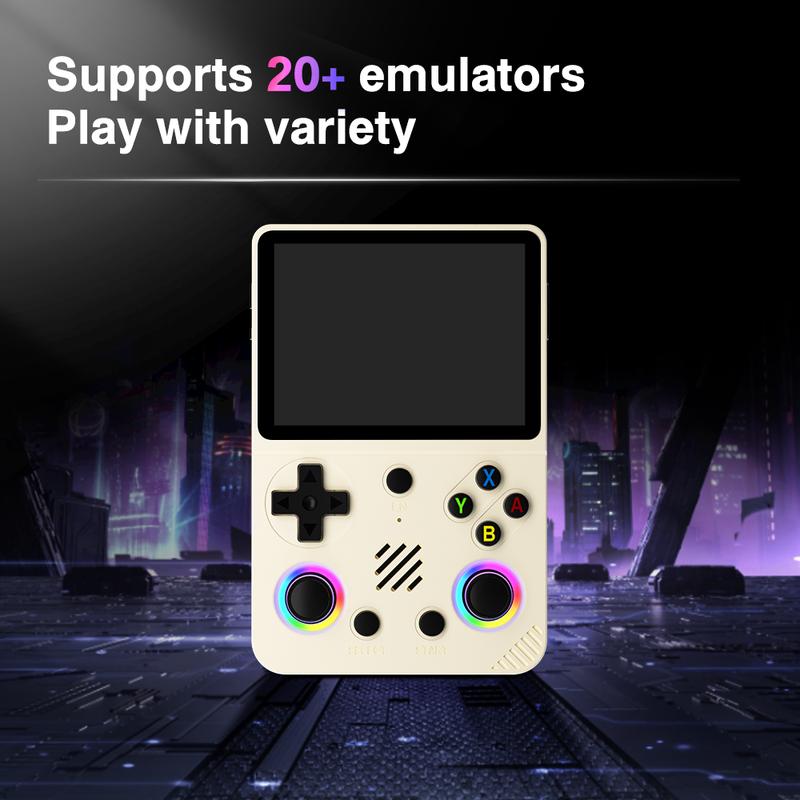 Consola de videojuegos portátil Retro Pro (luz RGB), más de 20000 juegos, sistema Linux, pantalla IPS de 3,5 inch, consola de juegos inalámbrica de bolsillo portátil, consola de juegos recargable para el hogar, dispositivo de carga