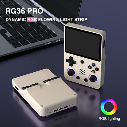 Consola de videojuegos portátil Retro Pro (luz RGB), más de 20000 juegos, sistema Linux, pantalla IPS de 3,5 inch, consola de juegos inalámbrica de bolsillo portátil, consola de juegos recargable para el hogar, dispositivo de carga