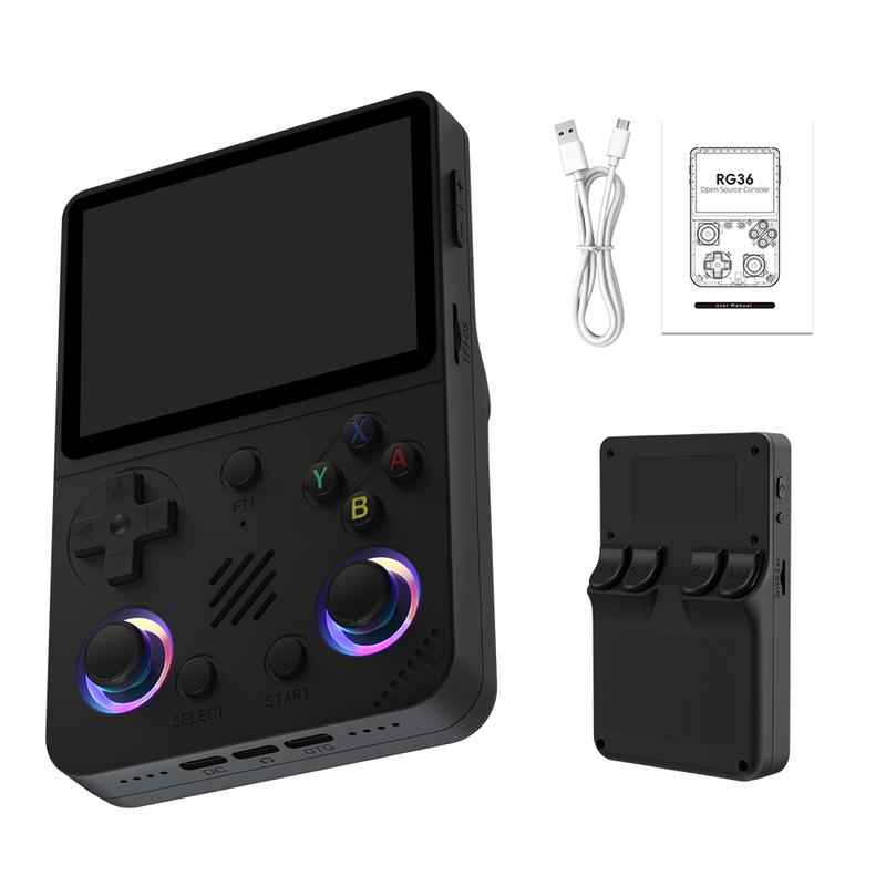 Consola de videojuegos portátil Retro Pro (luz RGB), más de 20000 juegos, sistema Linux, pantalla IPS de 3,5 inch, consola de juegos inalámbrica de bolsillo portátil, consola de juegos recargable para el hogar, dispositivo de carga