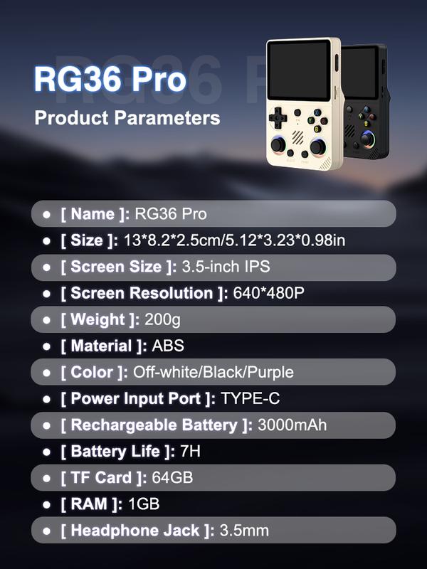 Consola de videojuegos portátil Retro Pro (luz RGB), más de 20000 juegos, sistema Linux, pantalla IPS de 3,5 inch, consola de juegos inalámbrica de bolsillo portátil, consola de juegos recargable para el hogar, dispositivo de carga