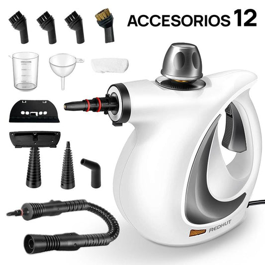 Limpiador a vapor portátil con 12 accesorios, limpieza profunda para cocina, baño, hogar y automóvil
