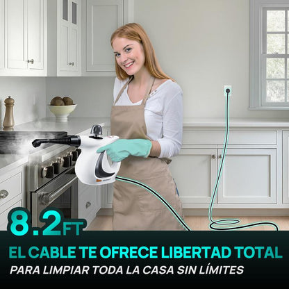 Limpiador a vapor portátil con 12 accesorios, limpieza profunda para cocina, baño, hogar y automóvil