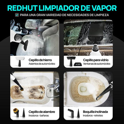 Limpiador a vapor portátil con 12 accesorios, limpieza profunda para cocina, baño, hogar y automóvil